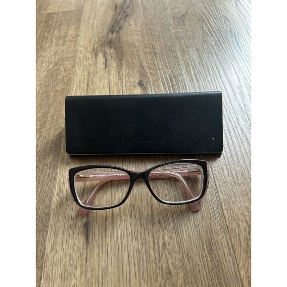 FENDI FF 0003 Brown/Red Logo 7PH Eyeglass Frames ITALY Frames Only - Picture 1 of 6